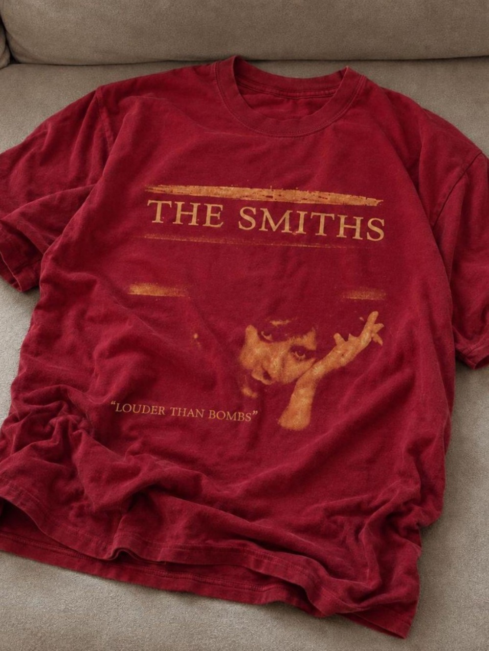 Red Graphic Tee - Louder Than Bombs Design